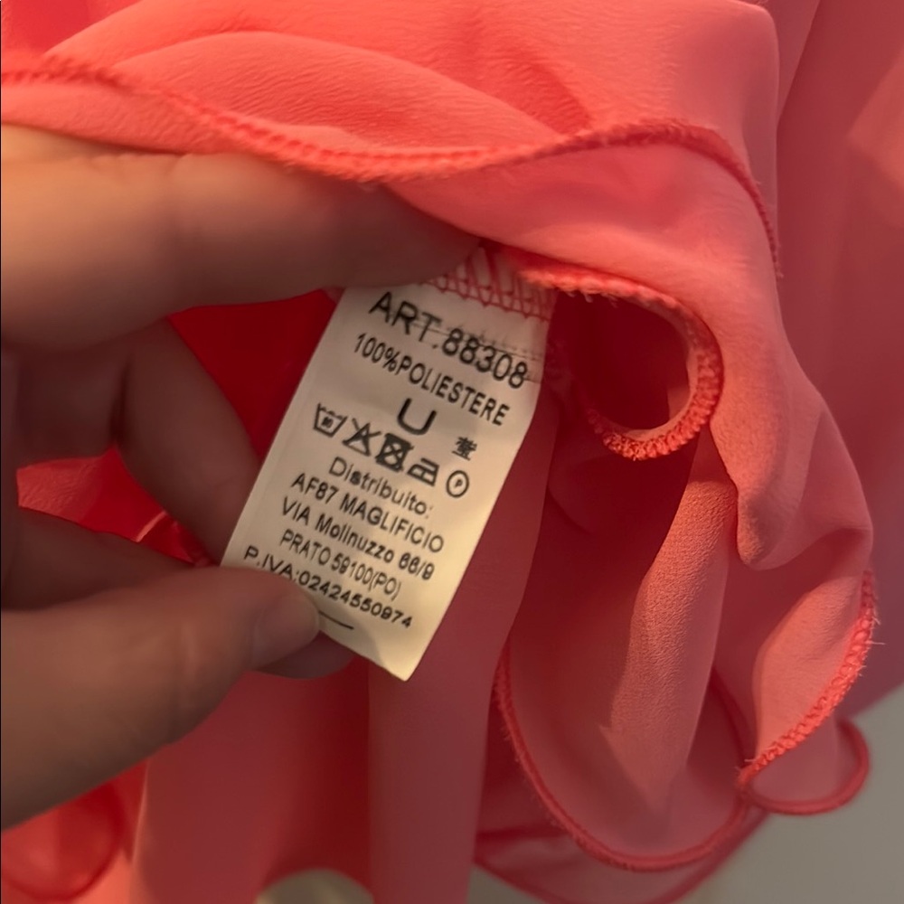 Pink Ruffled 3/4 Sleeve Boxy Blouse - Picture 7 of 10